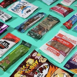 Assorted snacks laid out on a table