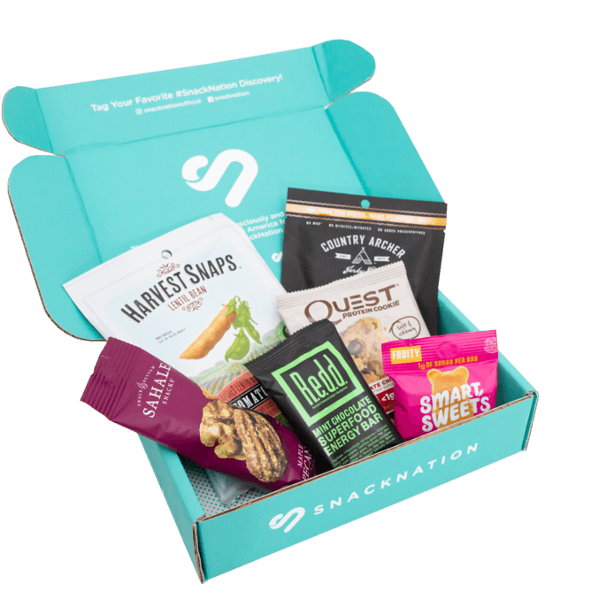 Open Dollar Snack Club box filled with 6 delicious snacks to try and review.