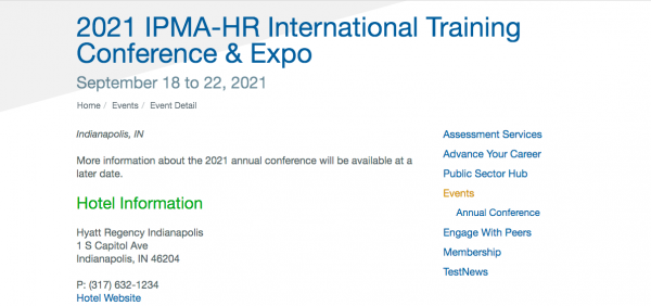 2021 IPMA - HR International Training Conference & Expo