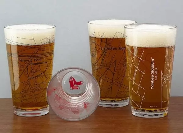 Baseball Park Map Print Glasses