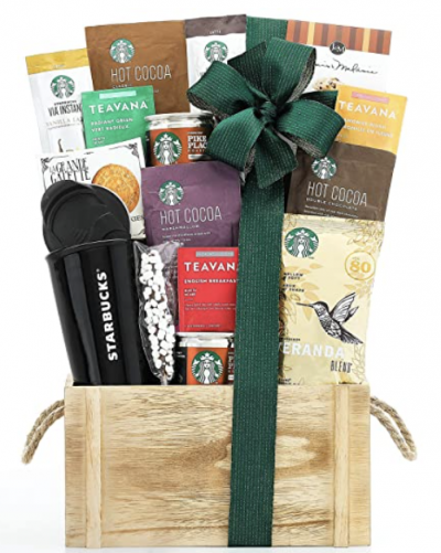 Wine and Teavana Starbucks Gift Basket