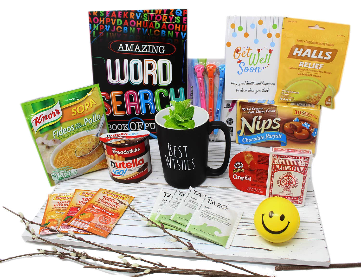 Get Well Soon Gift Basket with Comforting Soup, Tea and Snacks from Around  the World Gift Box