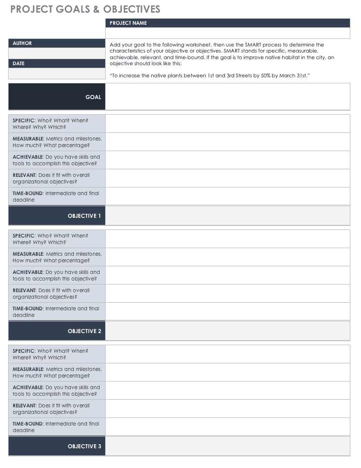 employee goal setting template