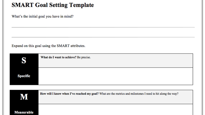 smart goal setting worksheet examples