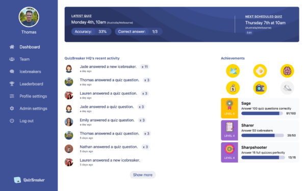 Quizbreaker Dashboard