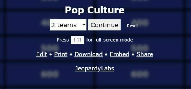 Pop Culture Jeopardy