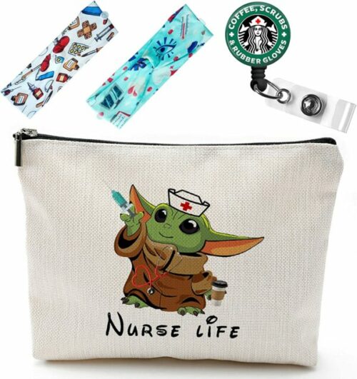 Nurse Baby Yoda ID Badge Reel Holder Alligator Nurse, Medical