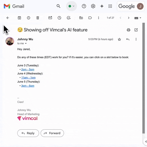 Vimcal AI Free Time Finder v5