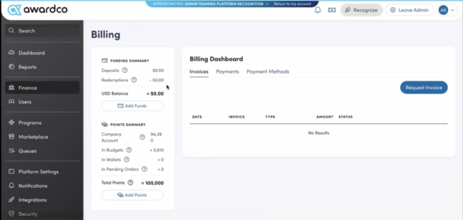 Awardco - Budgeting