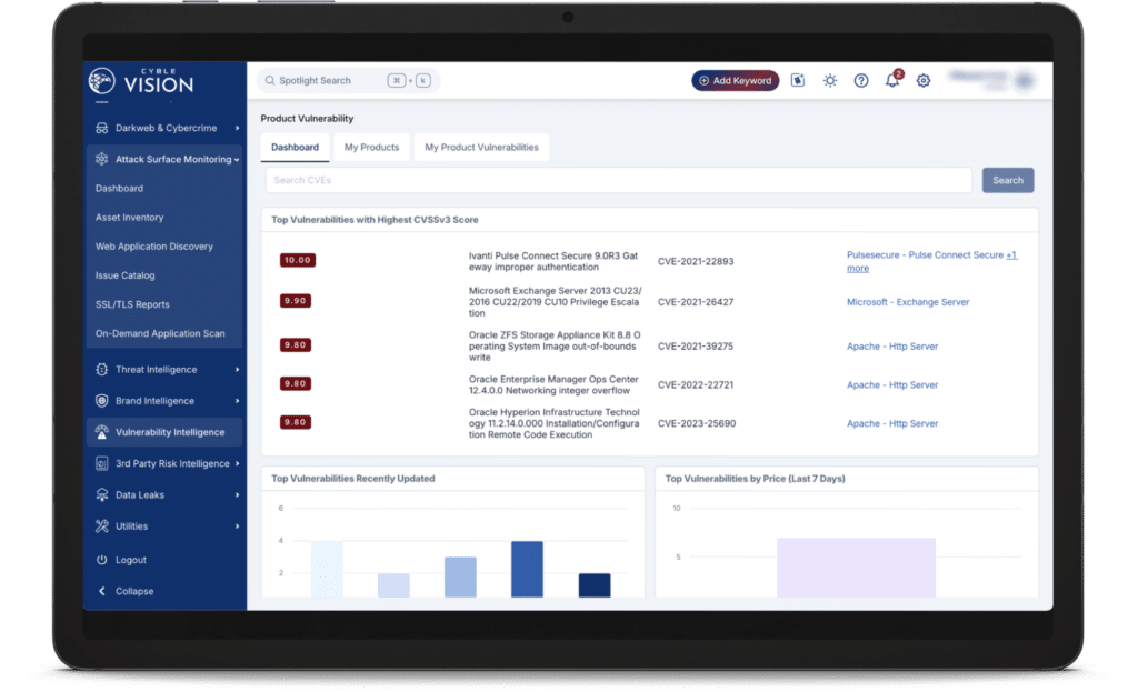 Cyble Vision threat protection platform