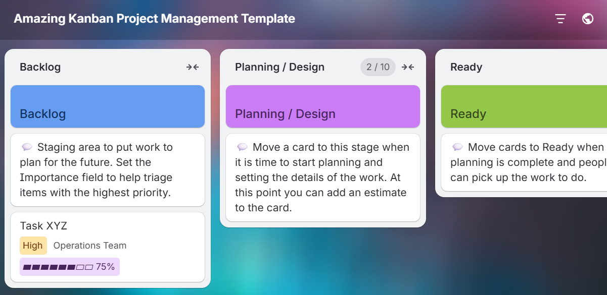 Amazing Kanban Project Management Template Trello